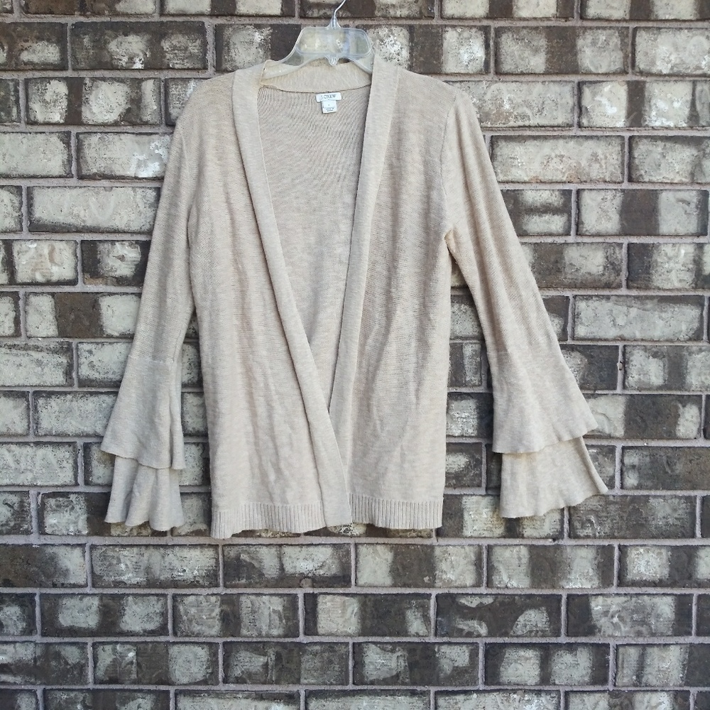 J.Crew bell sleeves cream cardigan size small - Picture 1 of 4